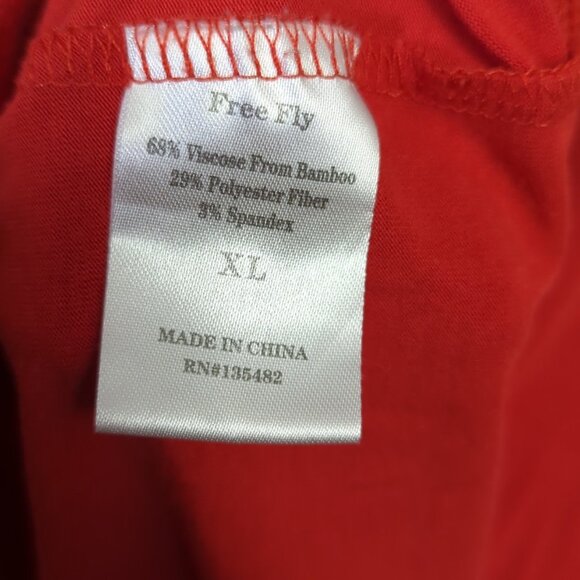 Free Fly Apparel T-Shirt Men's XL Red Bamboo Performance Short Sleeve Tee - Picture 7 of 9
